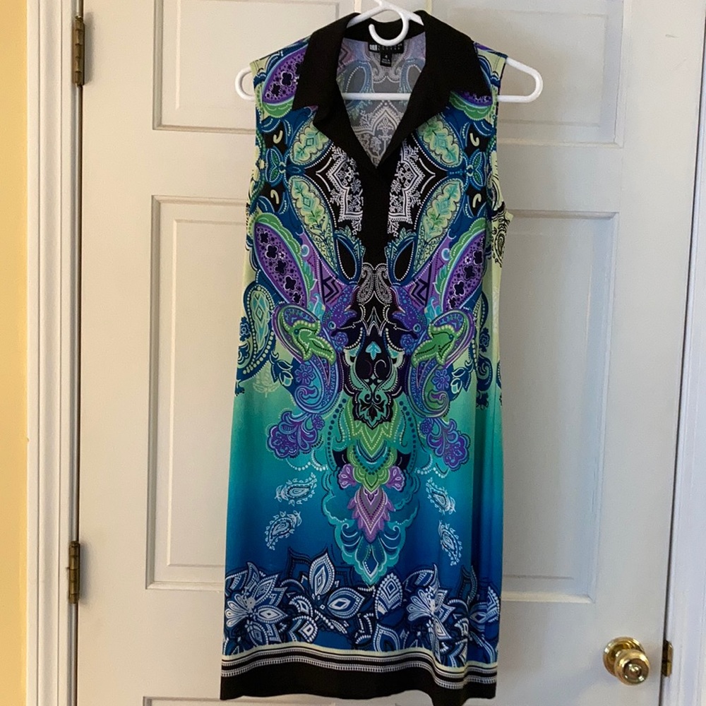 Carol Little sleeveless print dress. Size 4